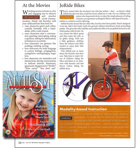 Autism Digest Joride Bicycles